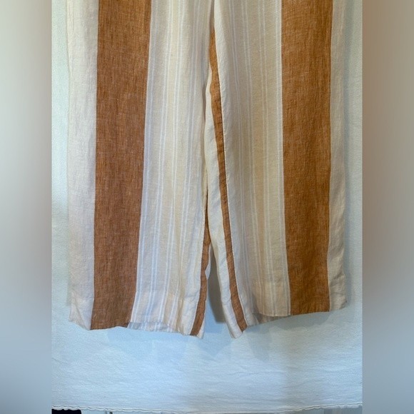 Anthropologie White and Tan Wide Leg Pants - Picture 8 of 12